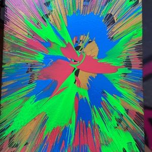 Black light glow in the dark spin art